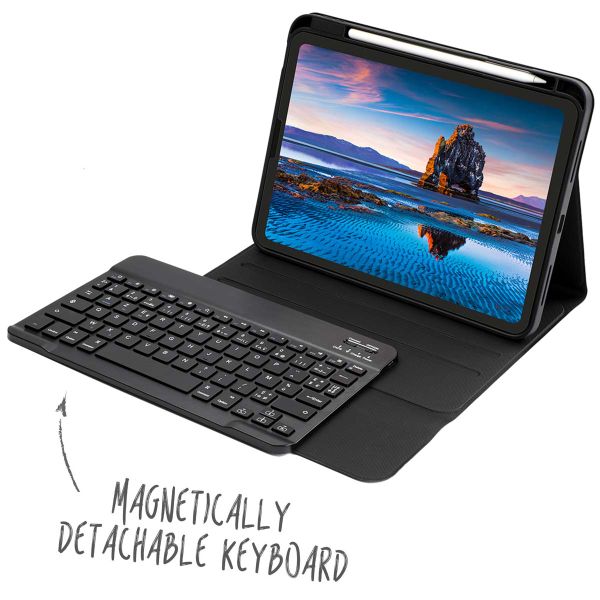 Accezz AZERTY Bluetooth Keyboard Bookcase iPad 11 (2025) 11 inch / iPad 10 (2022) 10.9 inch - Zwart