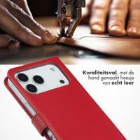 Selencia Echt Leren Bookcase Apple iPhone 17 Pro Max - Rood