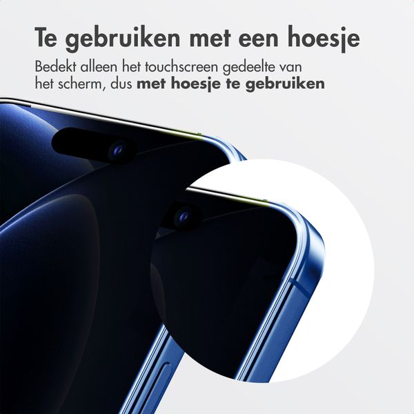 Accezz Gehard Glas Privacy Screenprotector + Applicator Apple iPhone 18 Pro / 17 Pro