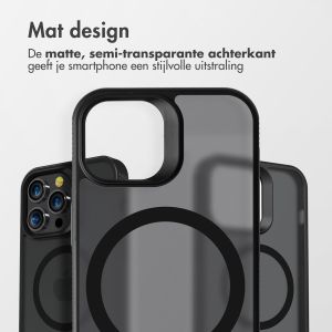 Accezz Rugged Frosted Backcover met MagSafe iPhone 15 Pro Max - Zwart