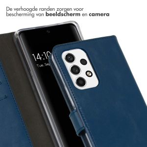 Selencia Echt Lederen Bookcase Samsung Galaxy A53 - Blauw