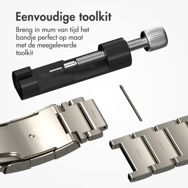 Accezz Mat Titanium bandje  - Garmin 22 mm aansluiting - Titanium