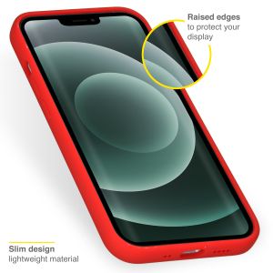 Accezz Liquid Silicone Backcover iPhone 13 Mini - Rood