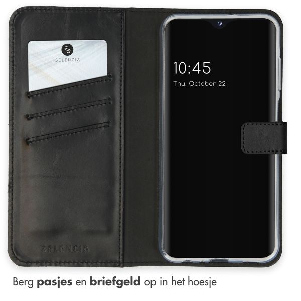 Selencia Echt Leren Bookcase Samsung Galaxy A25 (5G) - Zwart