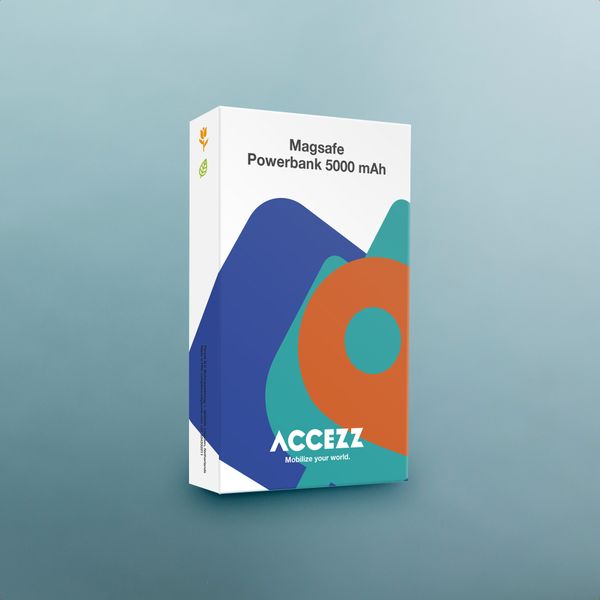 Accezz Kevlar Powerbank 5.000 mAh - MagSafe en Qi2 - Zwart