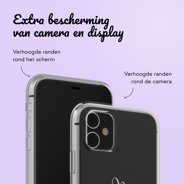 Gepersonaliseerd hoesje met sierlijk hartje iPhone 11 - Transparant