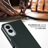 Selencia Echt Lederen Bookcase Samsung Galaxy S25 Edge - Groen