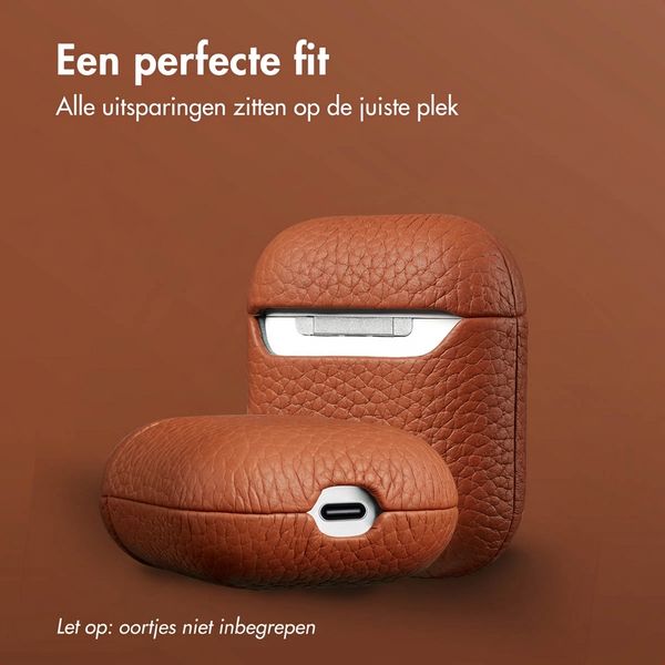 Accezz Echt Leren Case  Apple Airpods 1 / 2 - Cognac