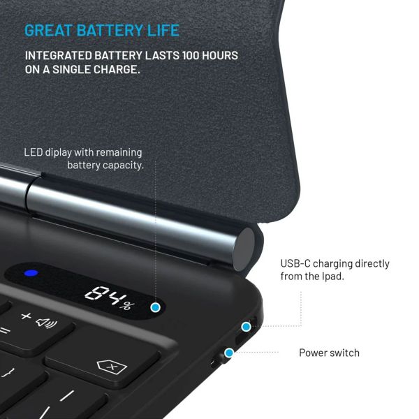 Fixed Typee QWERTY keyboard case iPad Pro 11 (2018-2022) / Air 4 (2020) / Air 5 (2022) / Air 11 inch (2025) M3 / (2024) M3 - Zwart