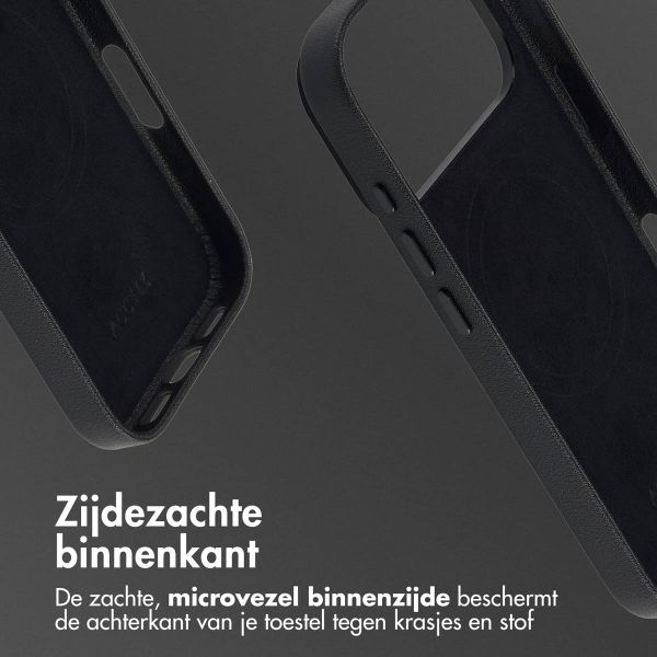 Accezz Echt leren hoesje + MagSafe Wallet Apple iPhone 17 Pro Max - Onyx Black