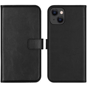 Selencia Echt Lederen Bookcase Apple iPhone 13 - Zwart