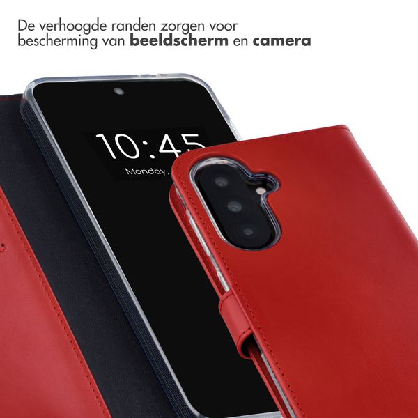 Selencia Echt Leren Bookcase Samsung Galaxy A37 (5G) - Rood