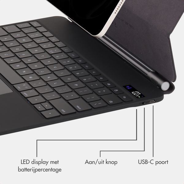 Accezz Magnetic Bluetooth Keyboard Apple iPad Pro 13 (2025) M5 / (2024) M4 - QWERTY / NL - Zwart