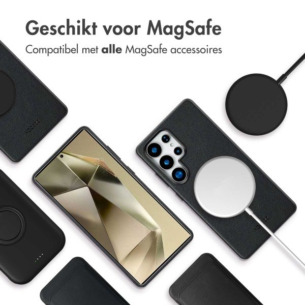 Accezz Echt leren hoesje + MagSafe Wallet Samsung Galaxy S25 Ultra - Onyx Black