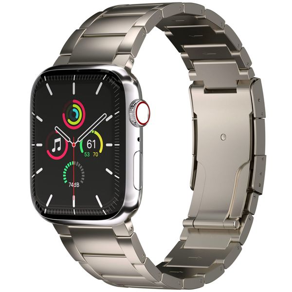 Accezz Mat Titanium bandje Apple Watch Series 1 t/m 9 / SE (38/40/41 mm) | Series 10 / 11 (42 mm) - Titanium
