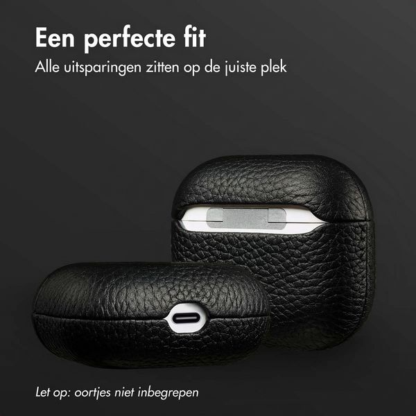 Accezz Echt Leren Case  Apple Airpods 3 - Zwart