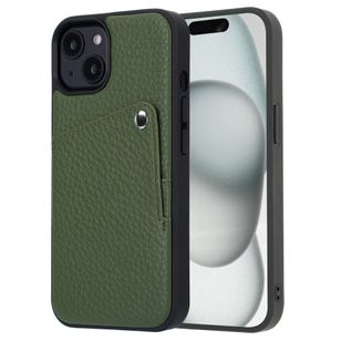 Selencia Riva Backcover met Pashouder Apple iPhone 15 - Sage Green