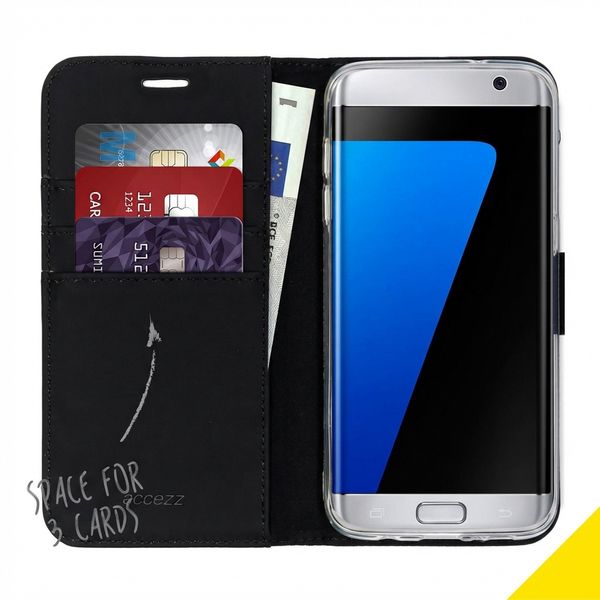 Accezz Wallet Softcase Bookcase Samsung Galaxy S7 Edge - Zwart
