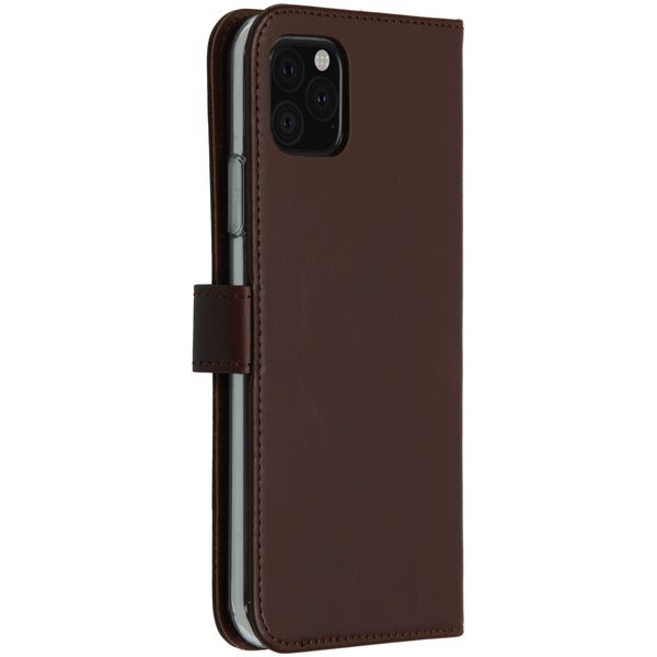 Selencia Echt Lederen Bookcase iPhone 11 Pro Max - Bruin