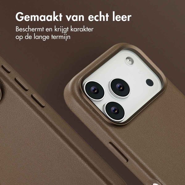 Accezz MagSafe Leather Backcover Apple iPhone 17 Pro - Coffee