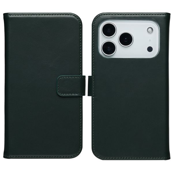 Selencia Echt Leren Bookcase Apple iPhone 17 Pro - Green