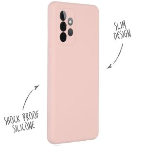 Accezz Liquid Silicone Backcover Samsung Galaxy A72 - Roze