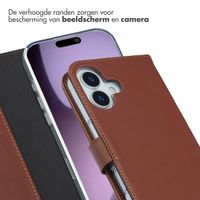Selencia Echt Leren Bookcase Apple iPhone 17 - Light Brown
