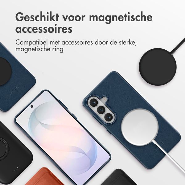 Accezz MagSafe Leather Backcover Samsung Galaxy S26 - Nightfall Blue