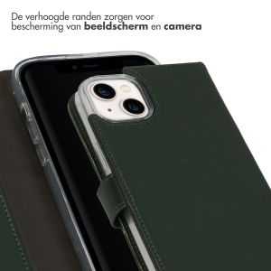 Selencia Echt Lederen Bookcase iPhone 14 Plus - Groen