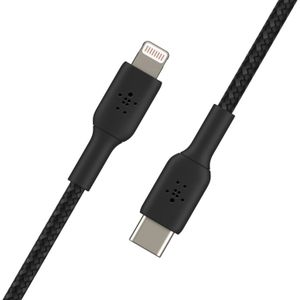 Belkin Boost↑Charge™ Braided Lightning naar USB-C kabel - 2 meter - Zwart