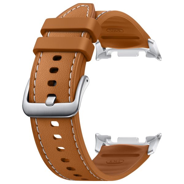 Samsung Originele Hybrid Vegan Leather Band Galaxy Watch 8 40/44 mm / Classic 46 mm - S/M/L - Camel