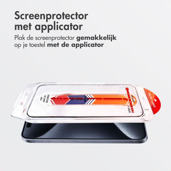 Accezz Gehard Glas Screenprotector + Applicator iPhone 15 Pro Max