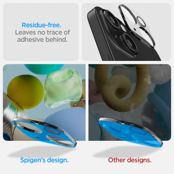 Spigen GLAStR EZ Fit Optik Camera Protector 2 Pack Apple iPhone 15 / 15 Plus - Crystal Clear