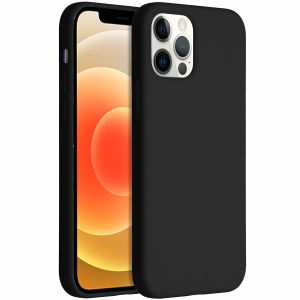 Accezz Liquid Silicone Backcover iPhone 12 (Pro) - Zwart