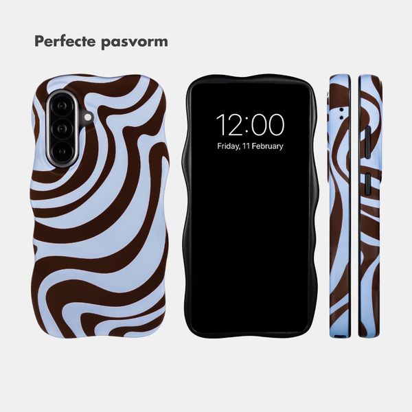 Selencia Vivid Wavy Backcover met MagSafe Samsung Galaxy A57 (5G) - Dream Swirl Chocolate