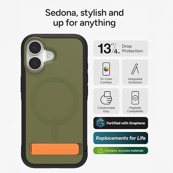 ZAGG Sedona Snap met kickstand Apple iPhone 17 - Sea Kelp