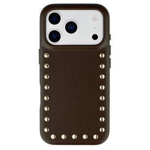 Selencia Studs Backcover met MagSafe Apple iPhone 17 Pro - Cacao Crush
