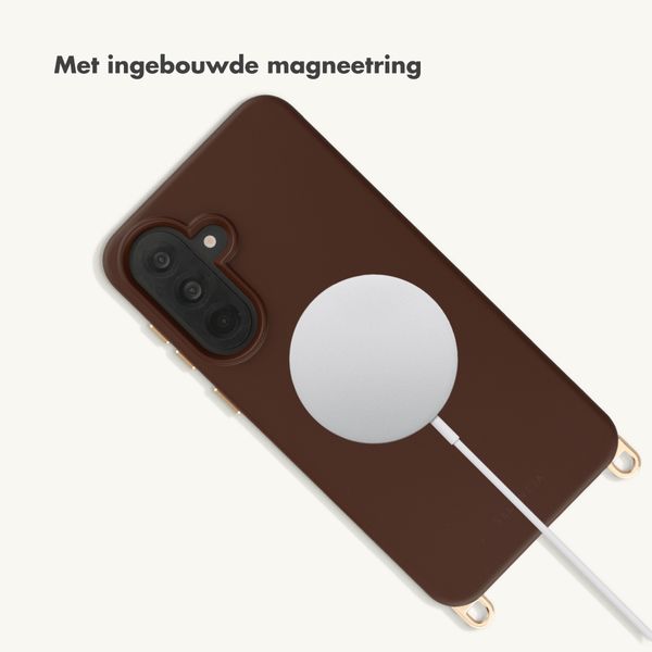 Selencia Rivièra MagSafe Backcover met afneembare haakjes Samsung Galaxy A37 (5G) - Choco Brown