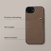 Selencia Riva Backcover met Pashouder Apple iPhone 17e / 16e - Mocha Brown