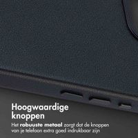 Accezz Echt leren hoesje + MagSafe Wallet Apple iPhone 17e / 16e - Onyx Black
