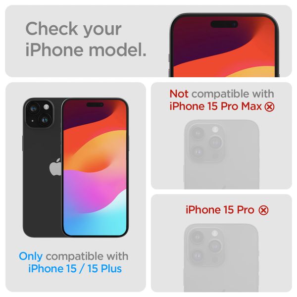 Spigen GLAStR EZ Fit Optik Camera Protector 2 Pack Apple iPhone 15 / 15 Plus - Crystal Clear