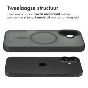 Accezz Rugged Frosted Backcover met MagSafe iPhone 16 - Zwart