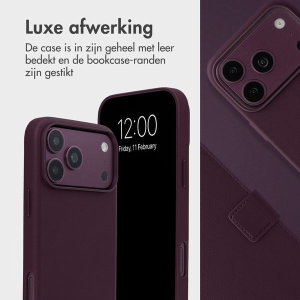 Accezz Leather Bookcase 2-in-1 met MagSafe Apple iPhone 18 Pro Max / 17 Pro Max - Heath Purple