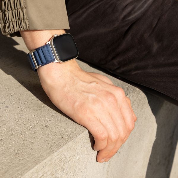 Accezz Nylon Alpine bandje Apple Watch | 44/45/46/49 mm - Dark Blue
