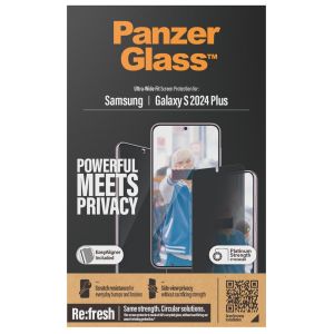 PanzerGlass Privacy Ultra-Wide Fit Anti-Bacterial Screenprotector incl. applicator Samsung Galaxy S24 Plus