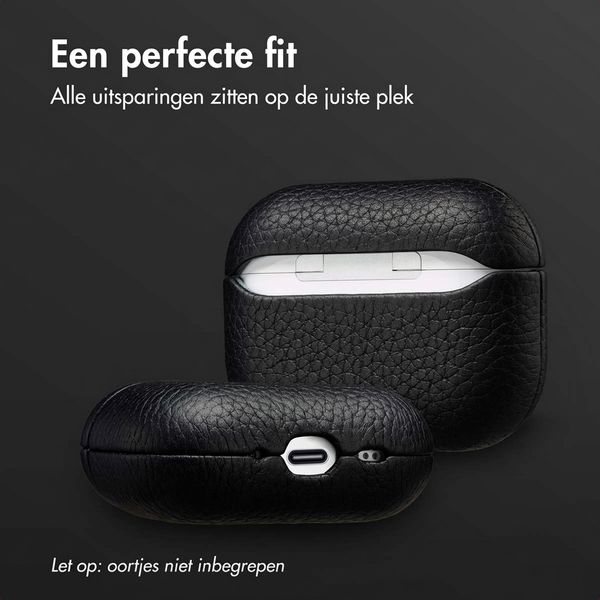 Accezz Echt Leren Case  Apple Airpods Pro 3 - Zwart