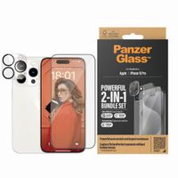 PanzerGlass 2 in 1 pack - Ultra-Wide Fit Anti-Bacterial Screenprotector incl. applicator + Camera Protector Apple iPhone 15 Pro