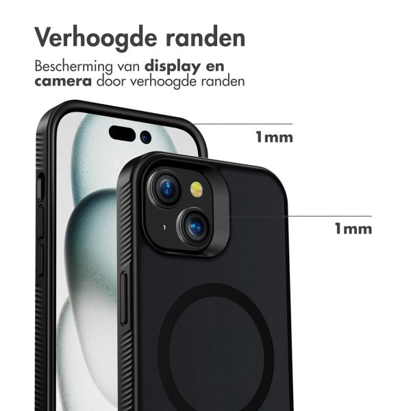 Accezz Rugged Frosted MagSafe Backcover iPhone 15 Plus - Zwart