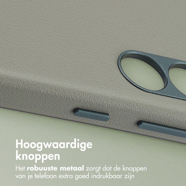 Accezz MagSafe Leather Backcover Samsung Galaxy S25 - Light Grey
