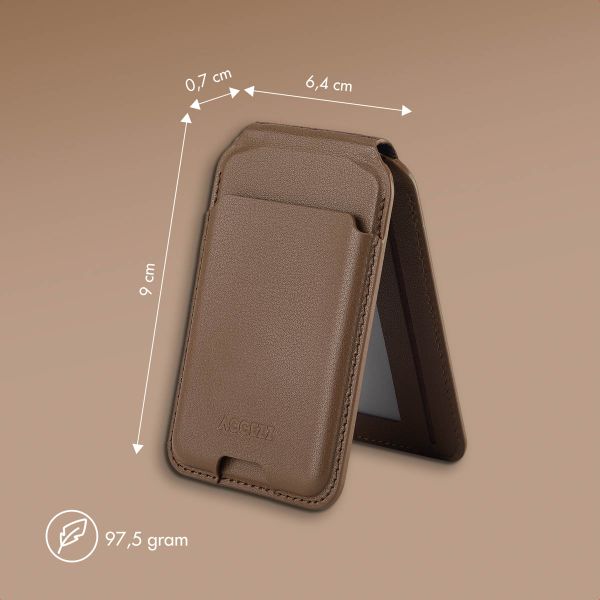 Accezz Leren Wallet met standaard voor MagSafe - Coffee Brown